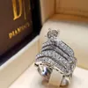 Luxury Female Big Ring Set Fashion 925 Silver Love Bridal Promise Engagement Ring Vintage Diamond Rings For Women228B