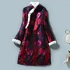 Etnische kleding Winter Paars Vintage Qipao Dames Elegant Modern Verbeter China Kleding Traditionele Cheongsam Chinese Harajuku-avond