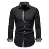 Mens Paisley Algodão Manga Longa Vestido Camisa Floral Impressão Casual Retro Botão Camisas Homens Slim Fit Chemise Homme Men's2575