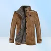 Vestes en cuir PU vintage Men039s Hiver Fautes épaissantes Faux Furs Fleep de la veste Men de veste