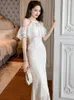 Work Dresses Korean Fashion Party Lace White Summer 2 Piece Outfit Women Clothes Short Tops Shirt Blouse High Waist Midi Long Skirt Mujer