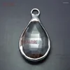 Pendanthalsband 10st Solded Silver Plated Clear Crystal Teardrop Charm PM20072