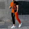 Survêtements pour hommes 2023 Man 3D BelievePrinted T-shirts Set Survêtement 2 pièces Tendance Street Tenues de vêtements de sport d'été à manches courtes Pantalons longs