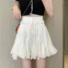 Skirts 2023 Summer Fashion High Waist Lace Up Irregular Hip Wrap A-line Cute Age Reducing Unique Lining Anti Glare Ponchy Short Skirt