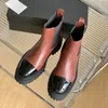 Marken-Stiefeletten aus Schafsleder mit runder Spitze, kurze Chelsea-Booties, hochwertige Low-Heels-Slip-On-Damen-Luxusdesigner, lässige Modeschuhe, Fabrikschuhe