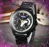 Haute qualité Président automatique Date hommes grand cadran montres mouvement à quartz horloge noir argent boîtier saphir miroir étanche super montres Montre De Luxe cadeaux