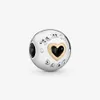 100% 925 Sterling Silver Love & Family Heart Clip Charms Fit Original European Charm Bracelet Fashion Women Wedding Engagement Jew182i