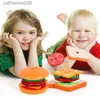 キッチンプレイフードディイプレーおもちゃシミュレーションハンバーガー砂の色のペアリングパズルフードプレイハウスの早期教育玩具childrenl231026