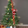 Christmas Decorations Electric Climbing Ladder Santa Claus Ornament Tree Party Home Decoration 231026