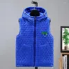 Men's Vests 897504629 Men's Fashion Men Autumn Winter Vest Youth Classic Male Casual Hooded Down Cotton Waistcoat Sleeveless Jacket