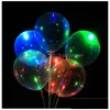 Ballon Led Luminous Transparant Clear Bobo Balls Ballonnen Hartletters Print Valentijnsdag Geschenken Party Decor Toys Drop levering nov Dhsqe