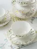 Mugs 1pc Porcelain Mug Coaster European Style Floral Print Coffee For Table 231026