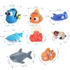 Jouets de bain pour bébé Jouets de bain pour bébé trouver des poissons enfants flotteur pulvérisation d'eau presser Aqua en caoutchouc souple salle de bain jouer animaux figurine de bain jouet pour enfants 231026