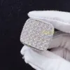 Fabrycznie bezpośrednia sprzedaż srebrna 925 Custom VVS Moissanite lodowany diamentowy hip -hop Pierścienie biżuterii