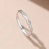 Anelli a grappolo Anello da dito per coppia in argento sterling europeo S925 CZ Cavaliere per le donne Regalo di festa di compleanno Gioielleria raffinata