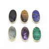 Charms 16x35mm Natural Stone Elliptical Pendant Amethysts Clear Quartz For Jewelry Making Supplies DIY Necklace Earring