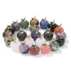 Pendentifs en pierre naturelle en forme de pomme, opale de cristal, améthyste, pendentif à breloque pour bricolage, collier, boucles d'oreilles, artisanat, vente en gros