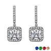 Dangle Earrings Crystal Zircon Long Piercing Drop For Women Party Gift White Gold Color Fashion Jewelry Earring E837M