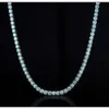 Testeur de diamant certifié GRA, 3mm 4mm, argent 2023, chaîne de tennis, collier, chaîne en moissanite verte, offre spéciale, 925