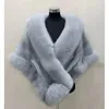 Women's Cape Shawls fur shawl female imitation mink fur fur collar dress cloak autumn and winter short coat 231023