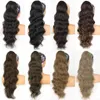 Sintético MONIXI Mix cauda marrom longo corpo ondulado cordão para mulheres loira cabelo falso natural olhando 231025