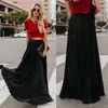 Jupes femmes coréennes taille haute Aline plissée solide Maxi Vintage grand ourlet Elagent fête pour femme longue Y2k vêtements 231025