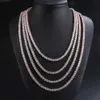 collana designer di gioielli catena cuban link diamante una fila catena da tennis gioielli hip hop collana 3mm 4mm argento oro rosa catena di cristallo collane van cleef