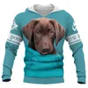 Męskie bluzy męskie kobiety y2k 3D wydrukowane pies psa sata koszulka ulica stroiła płaszcz trend sudaderas para domy oversize dla dzieci odzież