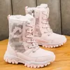 Laarzen Stijl Pluche Baby Meisjes Sneeuw Kinderen van Leer Mode Sneakers Jongens Waterdichte Warme Outdoor Schoenen 231025