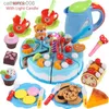 Cuisines jouer à la nourriture enfants jouet éducatif Simulation bricolage gâteau d'anniversaire modèle cuisine semblant jouer coupe fruits nourriture jouet pour enfant en bas âge enfants cadeau L231026