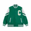 manteau baseball veste hommes femmes designer coton coupe-vent varsity foudre lettre couture simple boutonnage bloc de couleur col montant manteau baseball FCG0