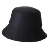 Bérets chapeau de pêcheur léger hiver élégant chaud coupe-vent dame chapeau de seau à bord rond
