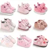 First Walkers Pink Baby Shoes Princess Fashion Sneakers Infant Toddler Soft sole Anti Slip 01 year old baby Christening 231026