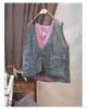 Gilets pour femmes Femmes Lâche Linge Rembourré Dames Vintage Col V Automne Hiver Gilet Tops Femme 2023