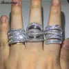 Choucong 3 Styles Big Promise Ring 925 Sterling Silver Diamond Engagement Wedding Band Rings for Women Men Finger Jewelry2413