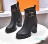 Winter True Belt Buckle Ankle Boots Black Thick Bootstrap