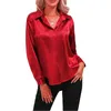 Camicette da donna Camicie da donna in seta oversize Tinta unita Viola Verde Bianco Nero Rosso Blu Rosa Giallo Oro Camicetta Casual Business Top Barry