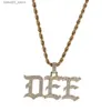 Pendant Necklaces TopBling Hip Hop Retro A-Z Custom Letters Pendant Necklaces Jewelry Charm Gift for Men Women Bling 18K Real Gold Plated Q231026