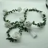 Dekorativa blommor Sträng med ljus Artificial Rose Garland Wedding Table Centerpieces Decorations Glowing 10/20LEDS White 1,5/3Meter