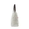 Yeni stil çizgiler yan beyzbol çantası büyük kapasiteli nakış beyzbol anne seyahat çantaları tuval alışveriş çantası takımı aksesuarları Tote Dom1477