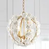 Lampadari Retro Vintage Royal Empire Ball Style Big Led Fiore bianco Lampadario moderno Lampada Lustri Luci per soggiorno Camera da letto Sala