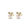 Boucles d'oreilles créatives et mignonnes, petite souris, perle, breloque en Zircon plaqué or, tendance, bijoux de fête pour femmes, 2023