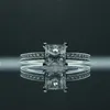 2020 Luksusowa księżniczka Cut 0 6ct Lab Diamond Ring Real 925 Srebrny Srebrny zaręczyny Pierścienie dla kobiet biżuteria dla kobiet248f