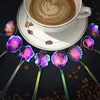 Arcobaleno Stoviglie in acciaio inossidabile Cucchiaio creativo per fiori Mini Cucchiai per mescolare Gelato Zucchero Cucchiaio per caffè Glnsc Gkvaf