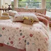 Bedding sets Solid Color Sets Single Double Queen Size Gauze material Duvet Cover 231026