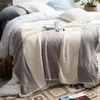 Blankets Modern Simple Striped Half-side Fleece Blanket Home Soft Dress Matching Sofa Picnic Outdoor Shawl