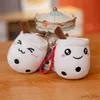 Animaux en peluche 10cm, pendentif de thé à bulles, jouet Animal en peluche mignon, tasse de thé au lait, jouets porte-clés doux, cadeau d'anniversaire