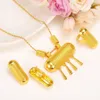 Latest Ethiopian Traditional Jewelry Set Necklace Earrings Pendant Ring 24k Yellow Gold Filled Eritrea Women's Fashion Habesh328r