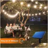 Christmas Decorations Garden Solar Light Garland Bb Edison String Lights Retro Glass Fairy Lamp Outdoor Waterproof Party Decoration G0 Dhfwh