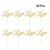 Suprimentos festivos Dia dos Namorados Bolo Cupcake Toppers Love Wedding Heart Pick